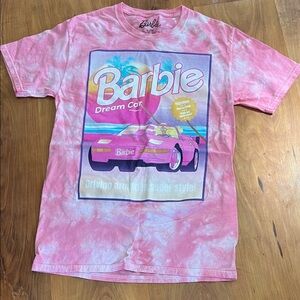 Barbie Dream Car Pink Tie-Dye Kids Tee